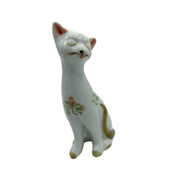 2 Vintage Hand Painted Porcelain Cat Figurines Kittens 6 inches - Picture 12 of 16